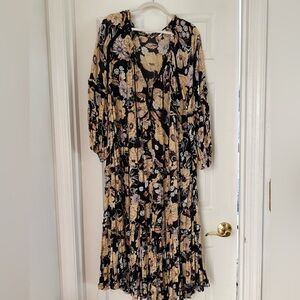 Free People in the moment dress yellow poppy print